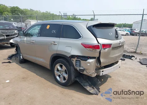 2014 Toyota Highlander Limited V6 from USA, damaged, VIN 5TDDKRFH7ES032249